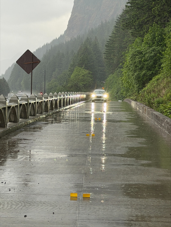 The viaduct east of Multnomah Falls Lodge has reopened to vehicles and bicyclists.