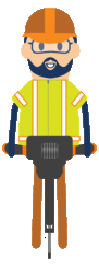 Construction worker using a jackhammer gif