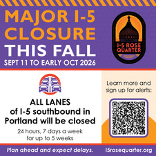 I-5 road closure graphic