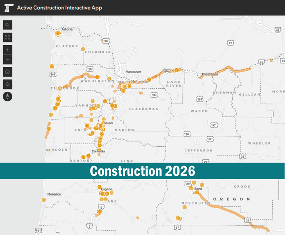 Screenshot of the 2026 Construction Interactive Map