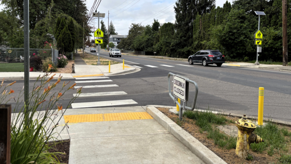Photo showing completed curb ramp in Amity