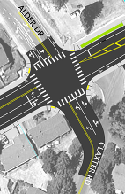 Graphic showing the realigned Claxter Road intersection 