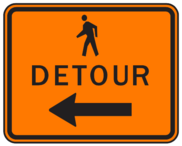 Pedestrian detour sign