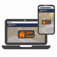 Online open house laptop and phone icon