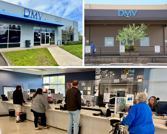 Corvallis and South Salem DMV offices, exterior and interior