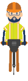Construction worker with jackhammer gif