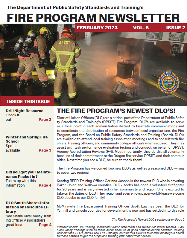 Fire Program Newsletter February Cover