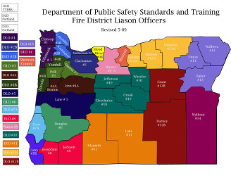 DPSST's District Liason Officer Oregon Map