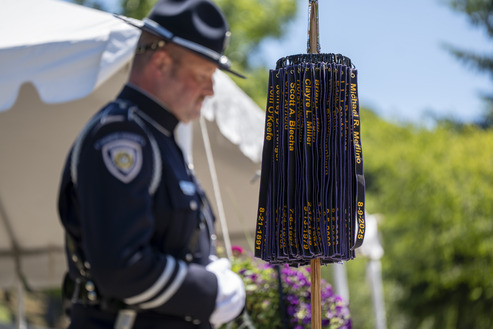 Name Ribbons presented at Fallen Fire Fighter Memorial Ceremony 