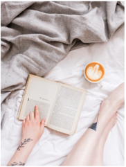 image of someone reading a book