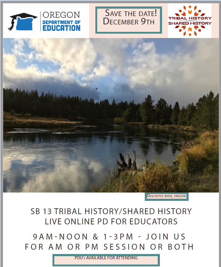 Tribal History / Shared History Professional Development event flyer