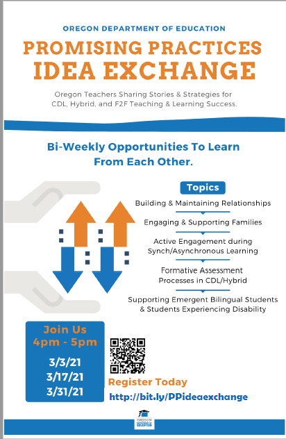 Flyer advertising the Promising Practices Idea Exchange