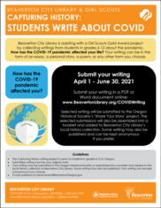 Flyer for Student Writing Opportunity
