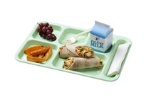 Food on a school lunch tray