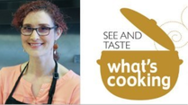 Image of Chef Jessica and the What's Cooking Logo