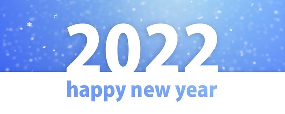 Banner with Happy New Year on a blue and white background