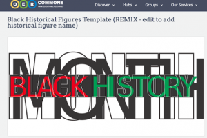 Screenshot of ISKME Black History Month Curation Project on OER