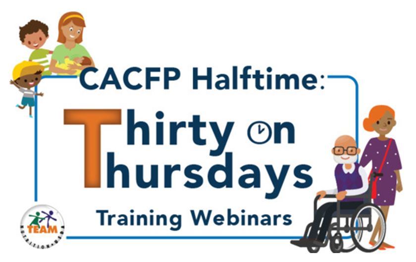 Logo for Team Nutrition's Thirty on Thursdays with image of happy people around the logo