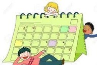 Cartoon of calendar with children