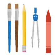 Icon of drawing and writing tools