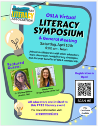 Oregon State Literacy Association Virtual Symposium Flyer