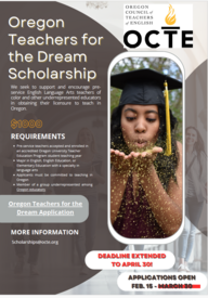 Oregon Teachers for the Dream Scholarship Flyer