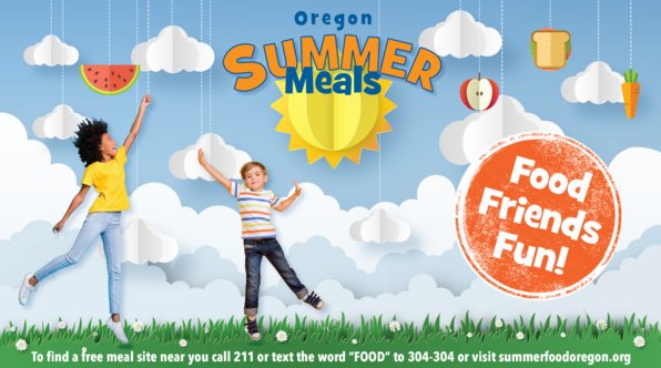 SFSP Banner with image of children against a blue sky with clouds