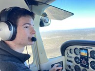 Timber Bionda in airplane cockpit