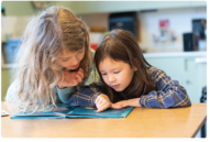 children reading a book
