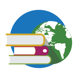 Icon of globe and books