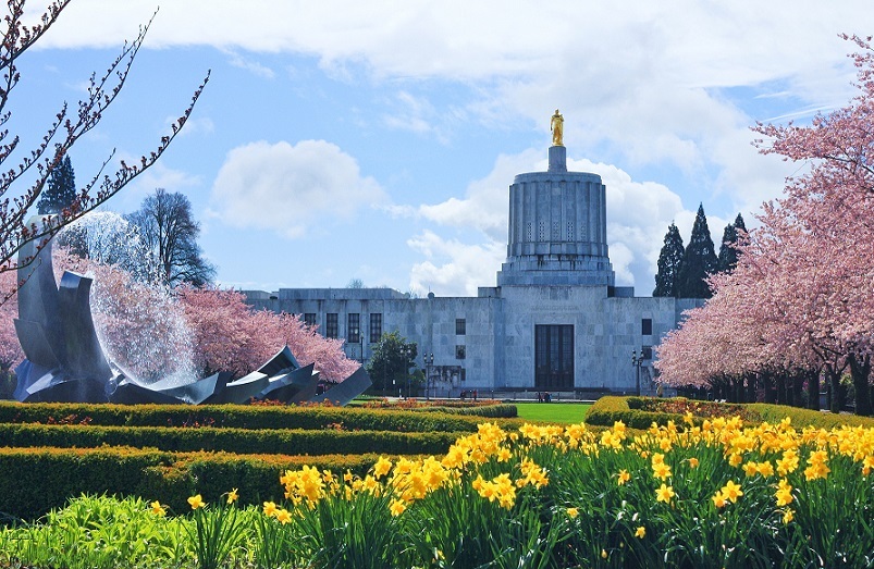 Salem Oregon capitol lawn