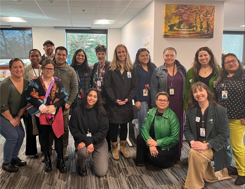 Group photo inside an office