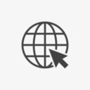 Icon of web globe and mouse pointer