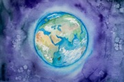 Water color image of Earth