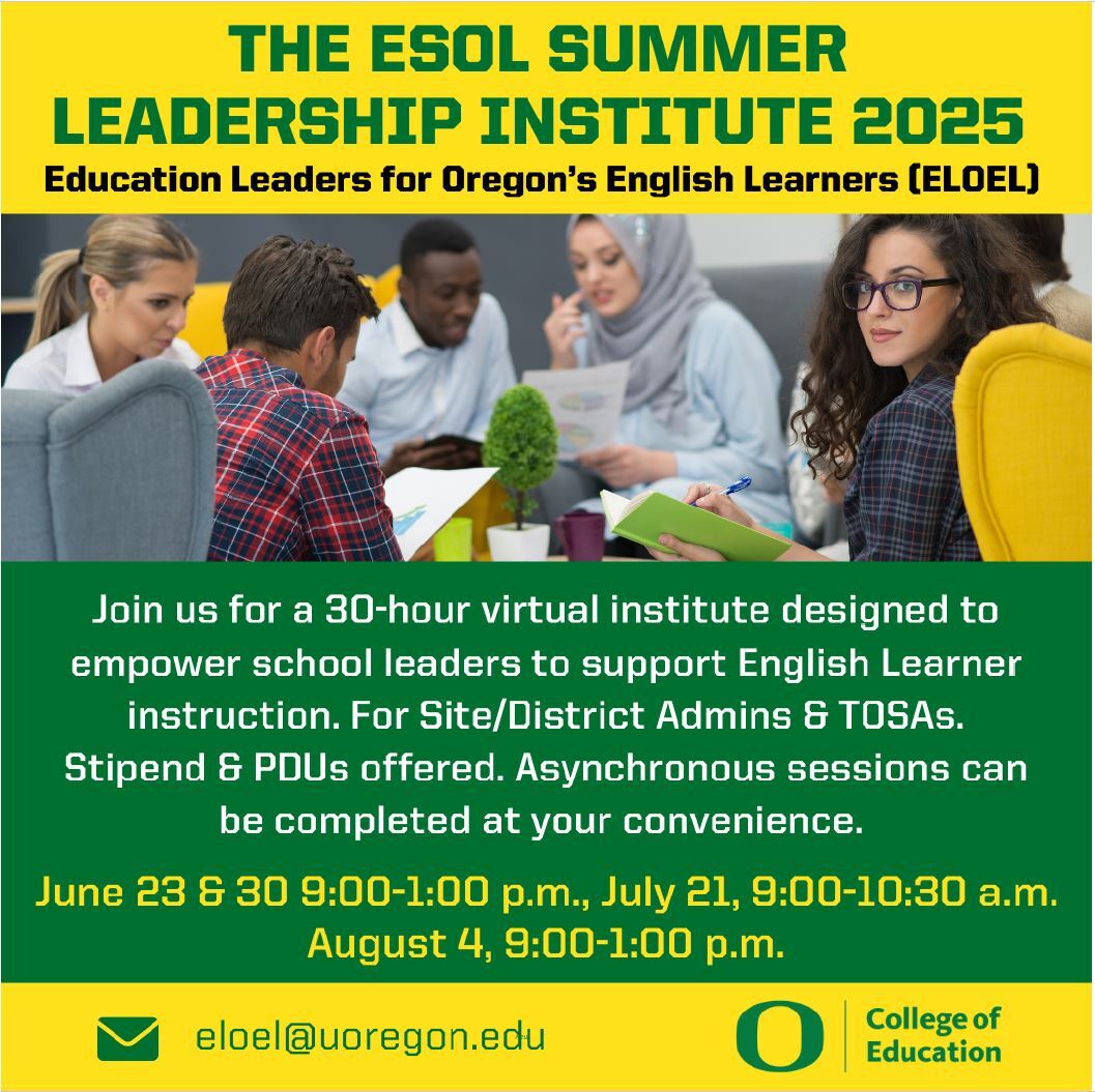 Oregon university ESOL summer flyer