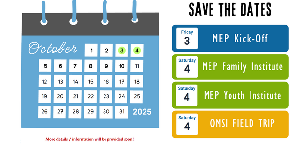 October calendar with list of event dates