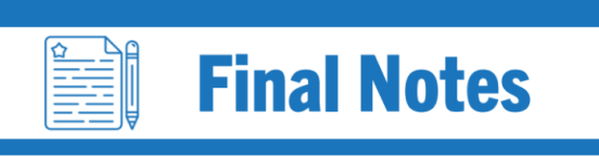 Final Notes
