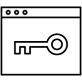 Icon of a webpage with a key in the center