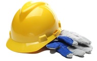 Yellow Hard Hat and protective gloves