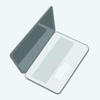 Open laptop on a neutral, light background 