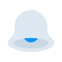 Icon of a blue shaded bell