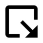Icon of a square and arrow pointing down