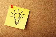 Artwork of a post-it note and light blub