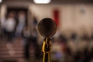 Brass colored microphone 