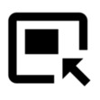 Black icon representing a selection or placement