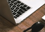 An opened laptop on a table 