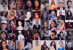 A grid of 45 portraits of LGBTQ+ women