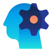 A head with a cogwheel in the middle.