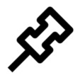Black outline of a push pin