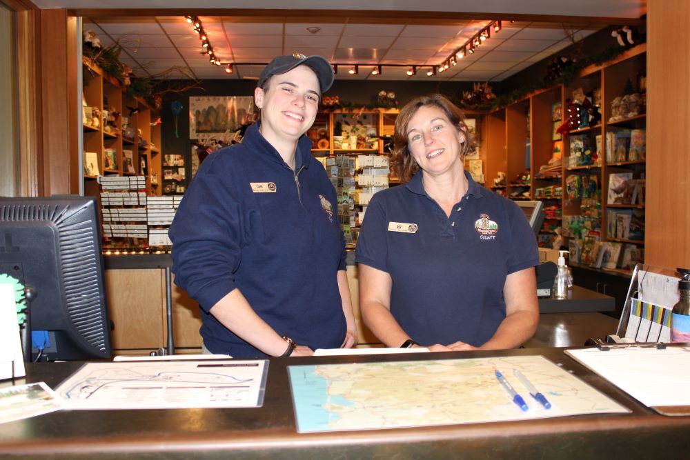 Volunteers at information desk